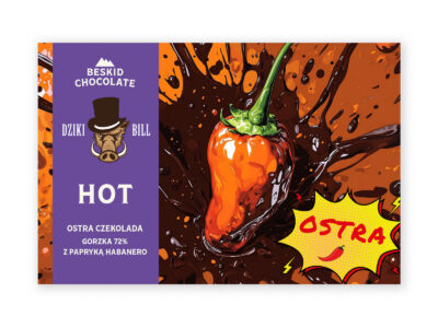 Czekolada gorzka 72% ostra z papryką habanero Dziki Bill