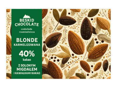 Czekolada biała 40% karmelizowana z migdałem 70g